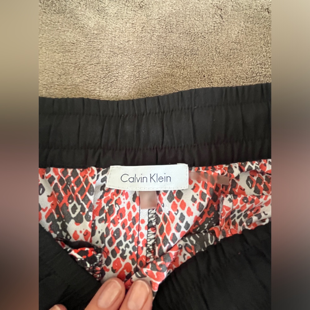 Calvin Klein Jogger Pants Red Black White Snake Print Drawstring Pants SZ S - Picture 9 of 15